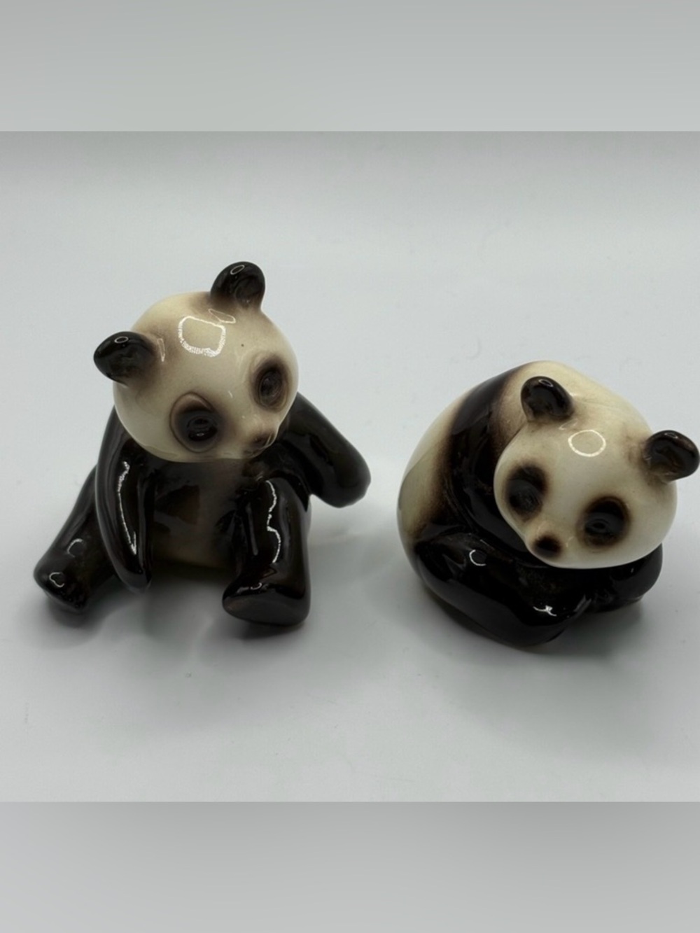Lot 2 VTG Goebel Porcelain Panda Bear Figurines West Germany 3β brown tan